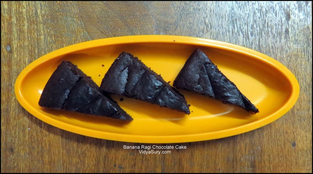 Eggless Banana Ragi Chocolate Cake Vidya Sury